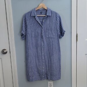 Old Navy Blue Striped Midi Dress